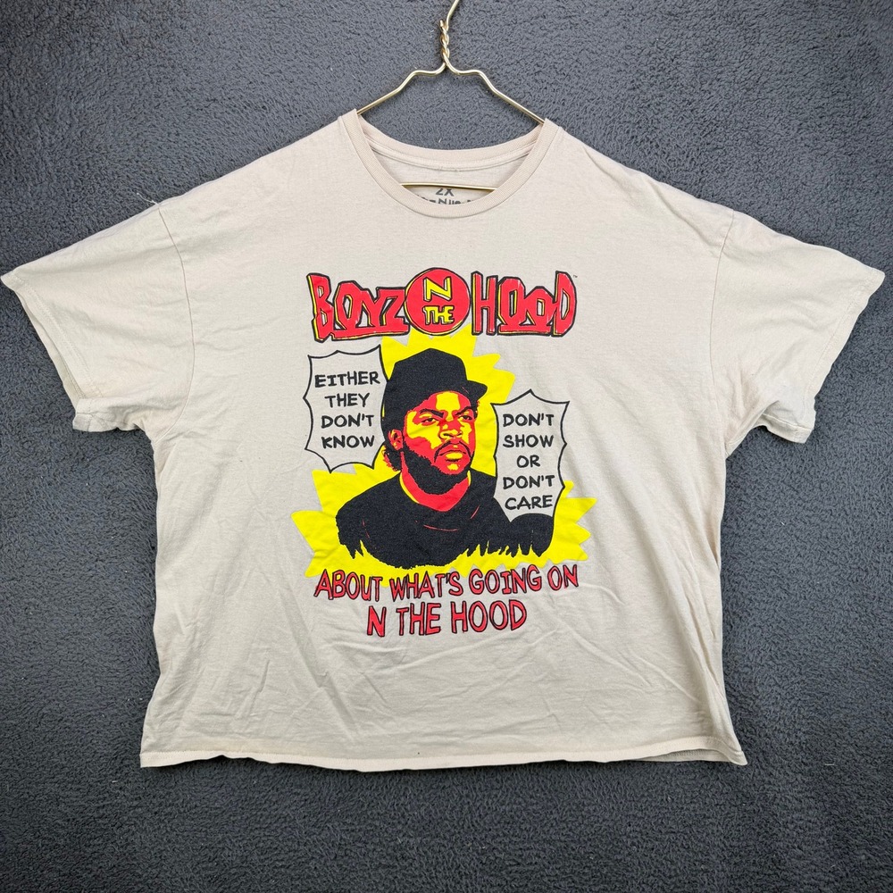 Boyz N The Hood Ice Cube Graphic T-Shirt Mens 2X Beige Tan Short Sleeve Tee